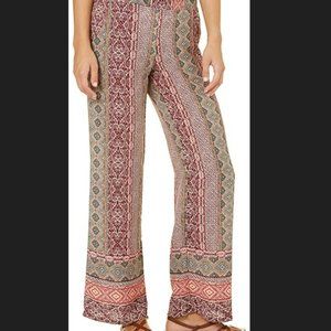 NWT Medium Striped Wide Leg Palazzo Pants - Pat J Border Print Woven Bottoms NEW